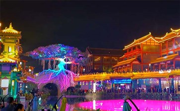 眉山东坡印象水街夜景-重庆青年旅行社