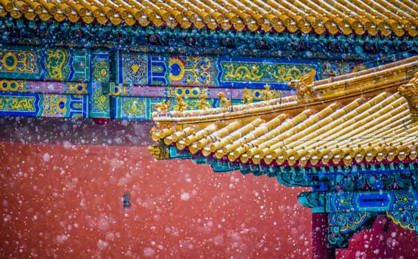 冬季北京旅游：故宫雪景