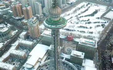 东北哈尔滨旅游：龙塔雪景