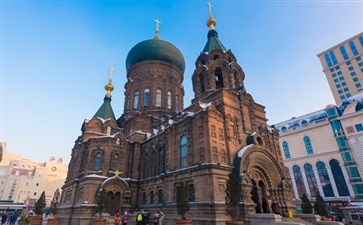 东北哈尔滨旅游：圣索菲亚大教堂雪景
