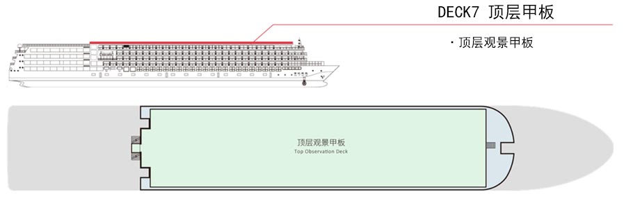 [重庆三峡游]世纪凯歌号三峡游轮甲板布局