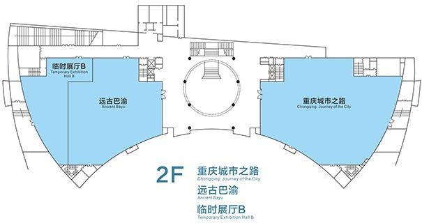 重庆中国三峡博物馆2楼平面地图