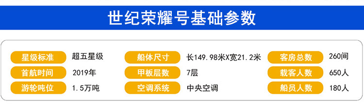 世纪荣耀号三峡游轮基础参数介绍