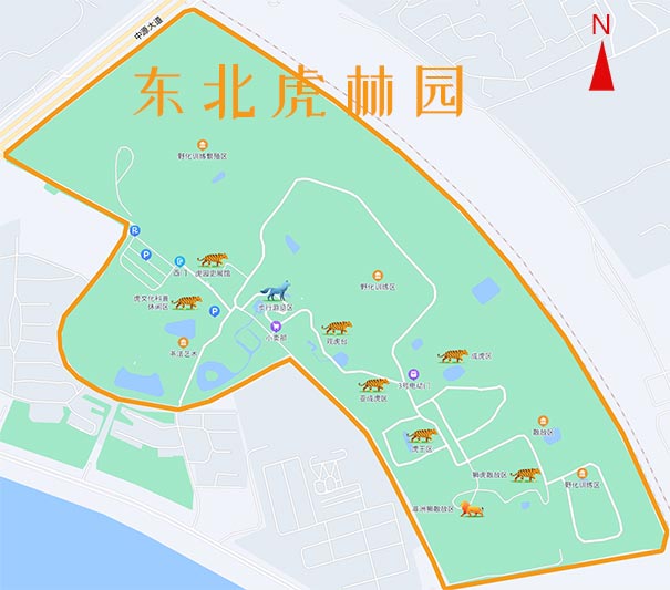 黑龙江东北虎林园旅游导览地图