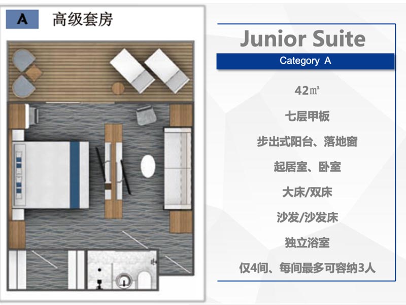 海祥信天翁号极地破冰船游轮客房介绍：A高级套房