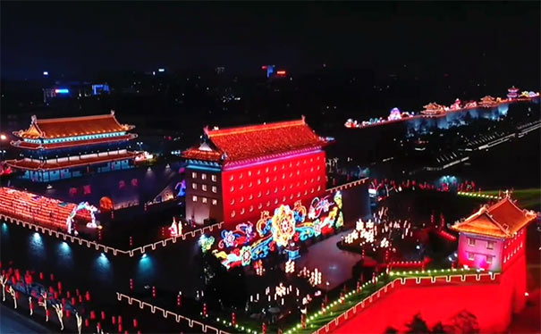 西安旅游景点-明城墙夜景