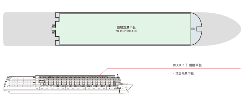 世纪绿洲号五星三峡游轮甲板布局设施介绍