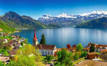 欧洲旅游：瑞士琉森琉森湖
