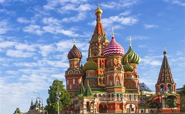俄罗斯旅游：莫斯科红场生瓦西里升天大教堂
