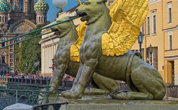 俄罗斯旅游：圣彼得堡涅瓦河狮身人面像