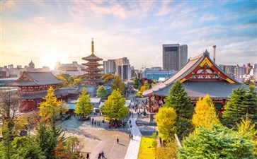 日本旅游：东京浅草观音寺秋景