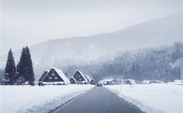 日本当地旅游：白川乡合掌村冬季