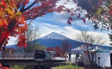 日本旅游：河口湖枫叶回廊观富士山
