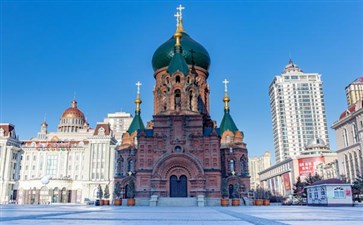 俄罗斯旅游：哈尔滨圣索菲亚大教堂广场