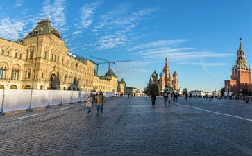 俄罗斯旅游：莫斯科红场古姆百货冬季