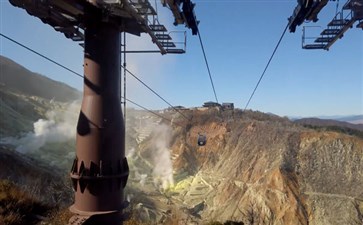 日本旅游：富士山大涌谷缆车