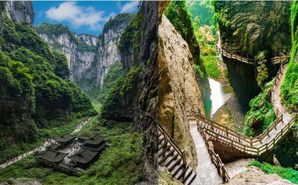 重庆到天生三桥旅游_[钻石纯玩]武隆仙女山+天生(坑)三桥+龙水峡地缝+九黎城二日游<重庆武隆世界遗产精华景色：仙女山+天生(坑)三桥+龙水峡地缝！含天坑地缝换乘车费用！全程0购物+1特色餐>