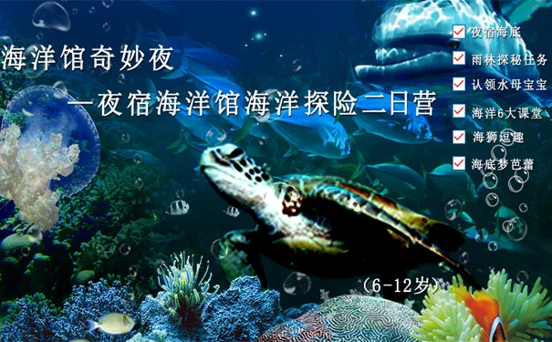 重庆周边二日游_重庆市内夜宿海洋馆2日探险营旅游[研学拓展夏令营]<重庆市内海洋馆奇妙夜，夜宿海洋馆海洋探险二日营！海洋馆中自行搭建住宿地，海中动物表演，专业老师带队！>